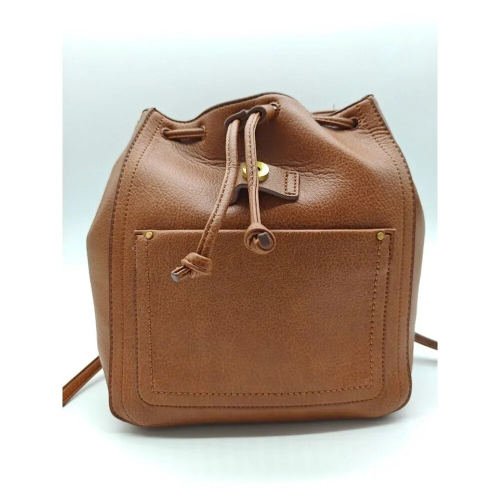 STYLE & CO Whip-Stitch faux-leather soft medium women's backpack - Tortoise/Tan